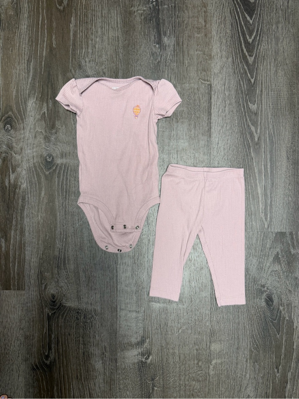 Carter's Light Purple Ribbed Baby Bodysuit & Legging Set